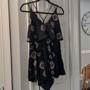 Flattering printed navy Romper